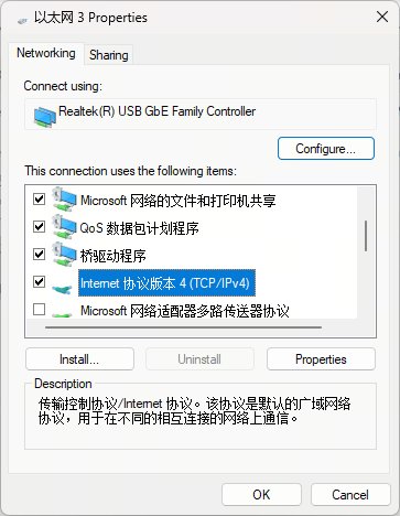 Select Internet Protocol Version 4