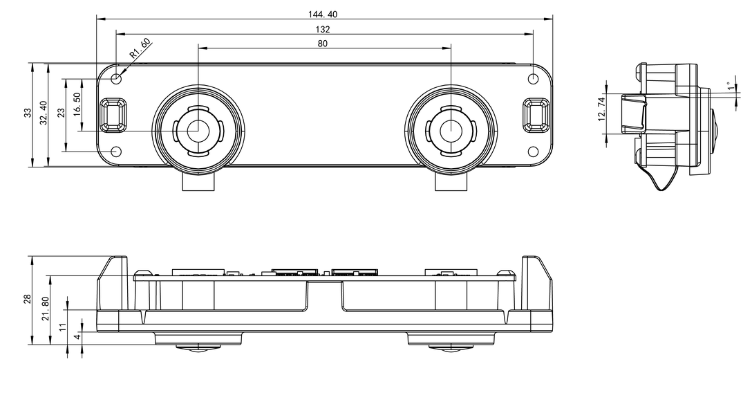 GS130W mechanical dimensions