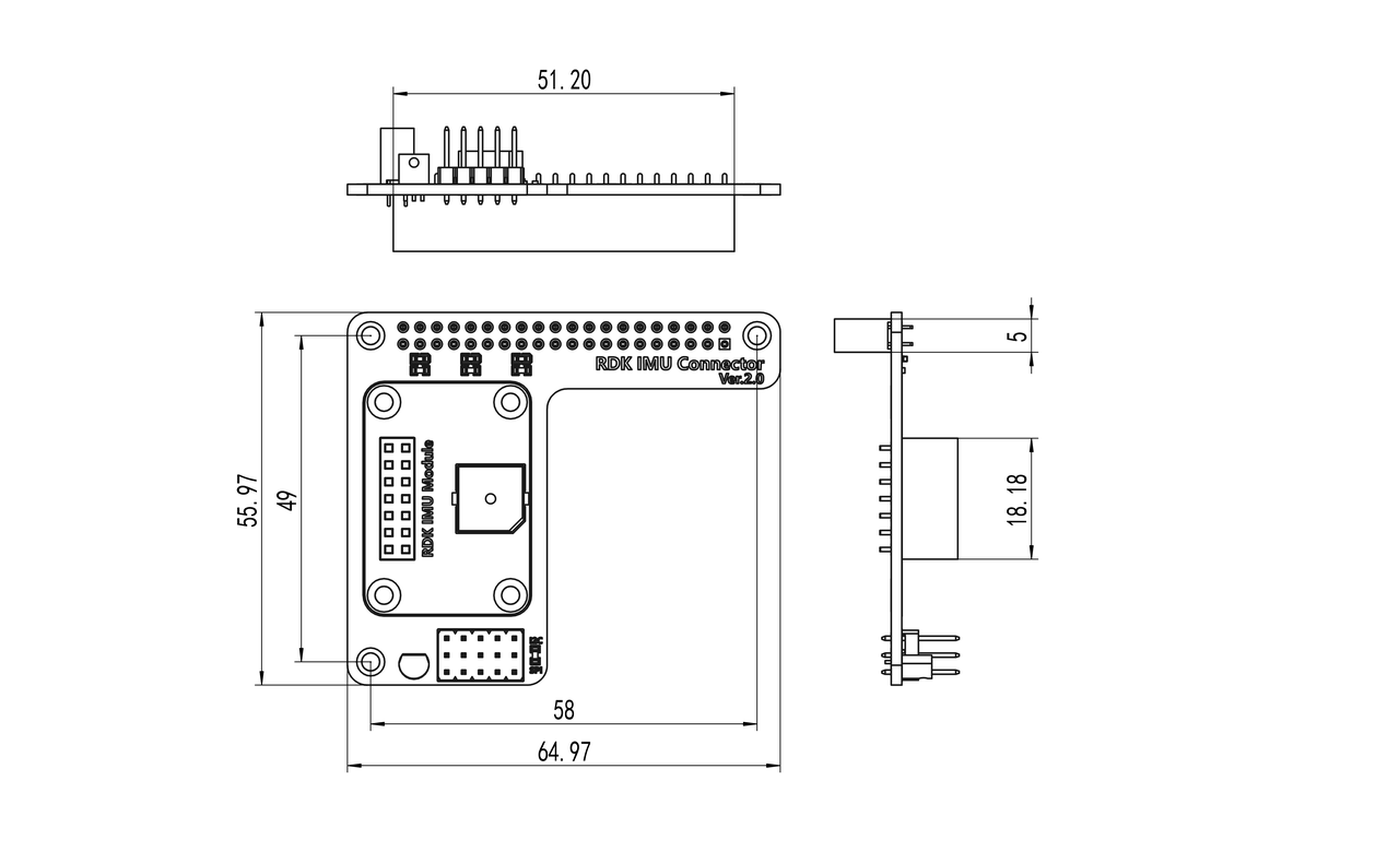 RDK IMU mechanical dimensions